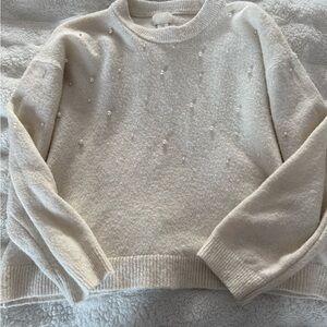 H&M Cream Sweater with Pearl Details